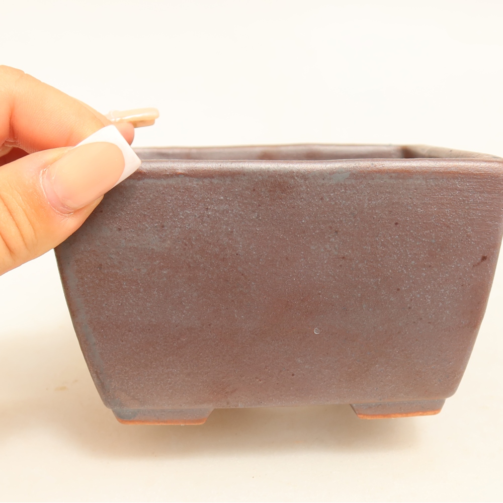 Kerámia bonsai-tál 10,5 x 10,5 x 6,5 cm, fém színű