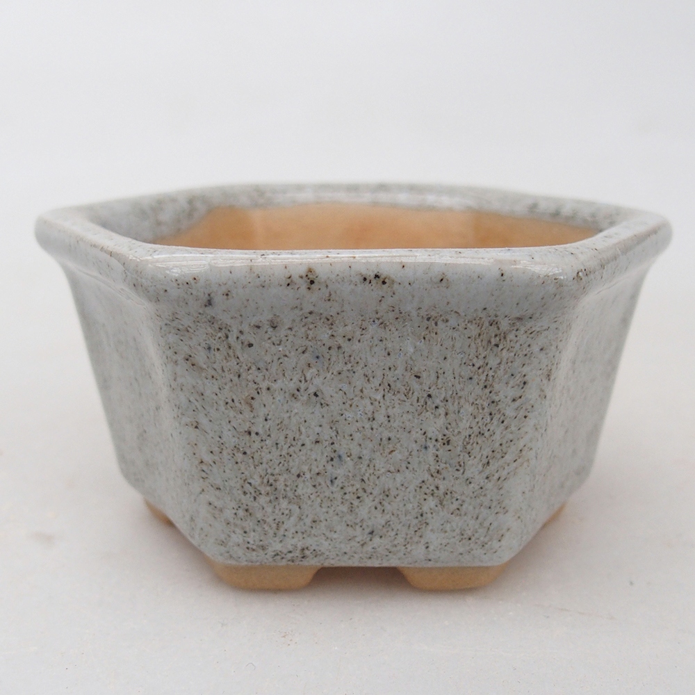 kerámia bonsai tál 7,5 x 7 x 4 cm, szürke