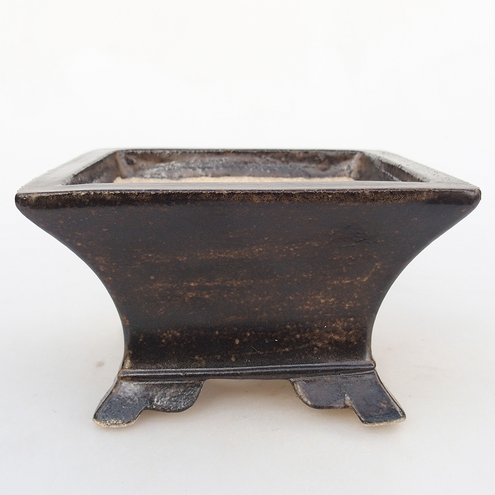 kerámia bonsai tál 13 x 13 x 8 cm, barna