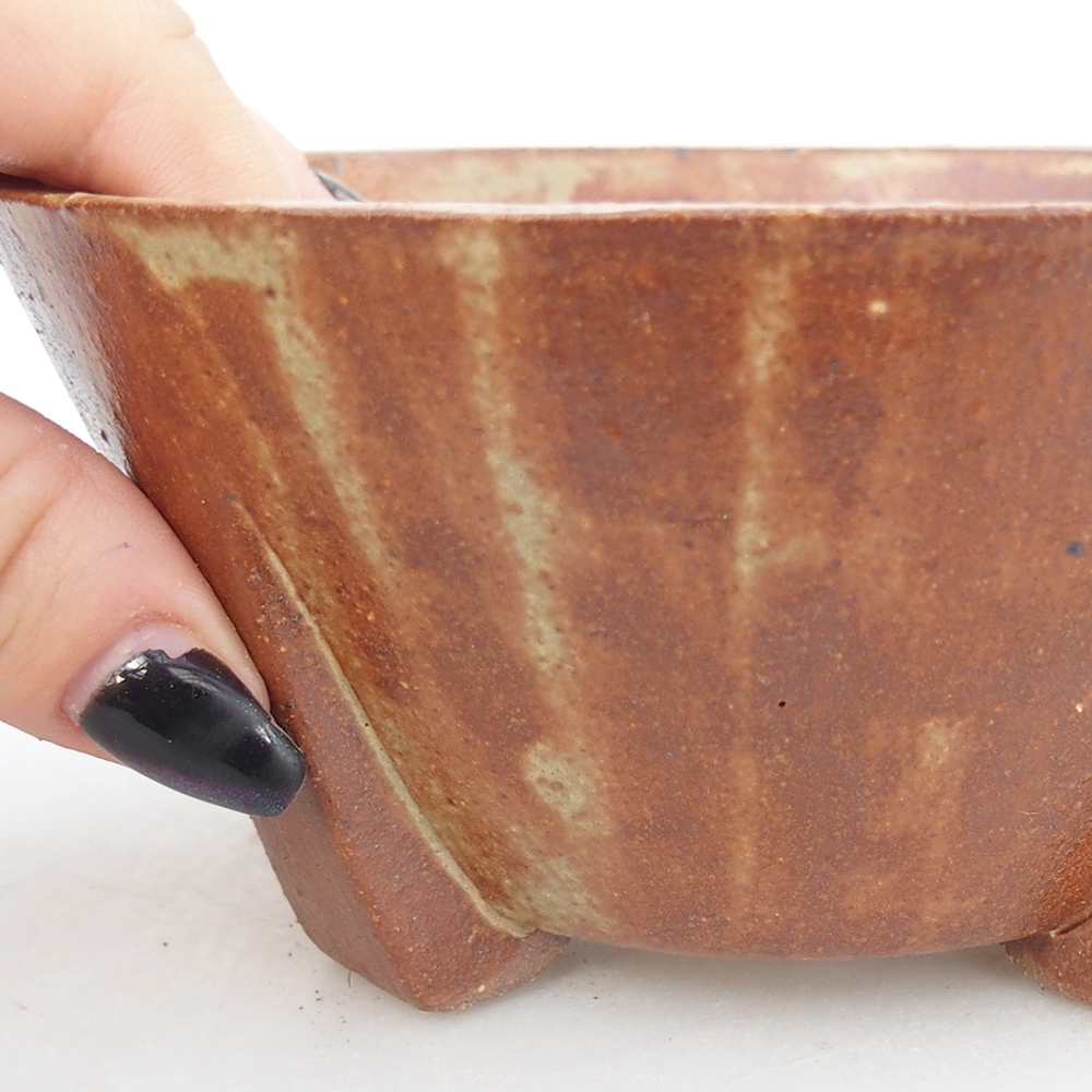 kerámia bonsai tál 13,5 x 13,5 x 6,5 cm, barna