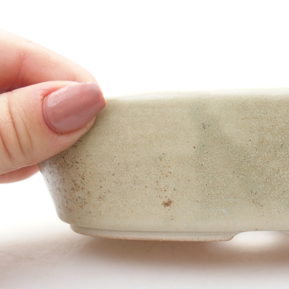 kerámia bonsai tál 15 x 9,5 x 4 cm, bézs színben