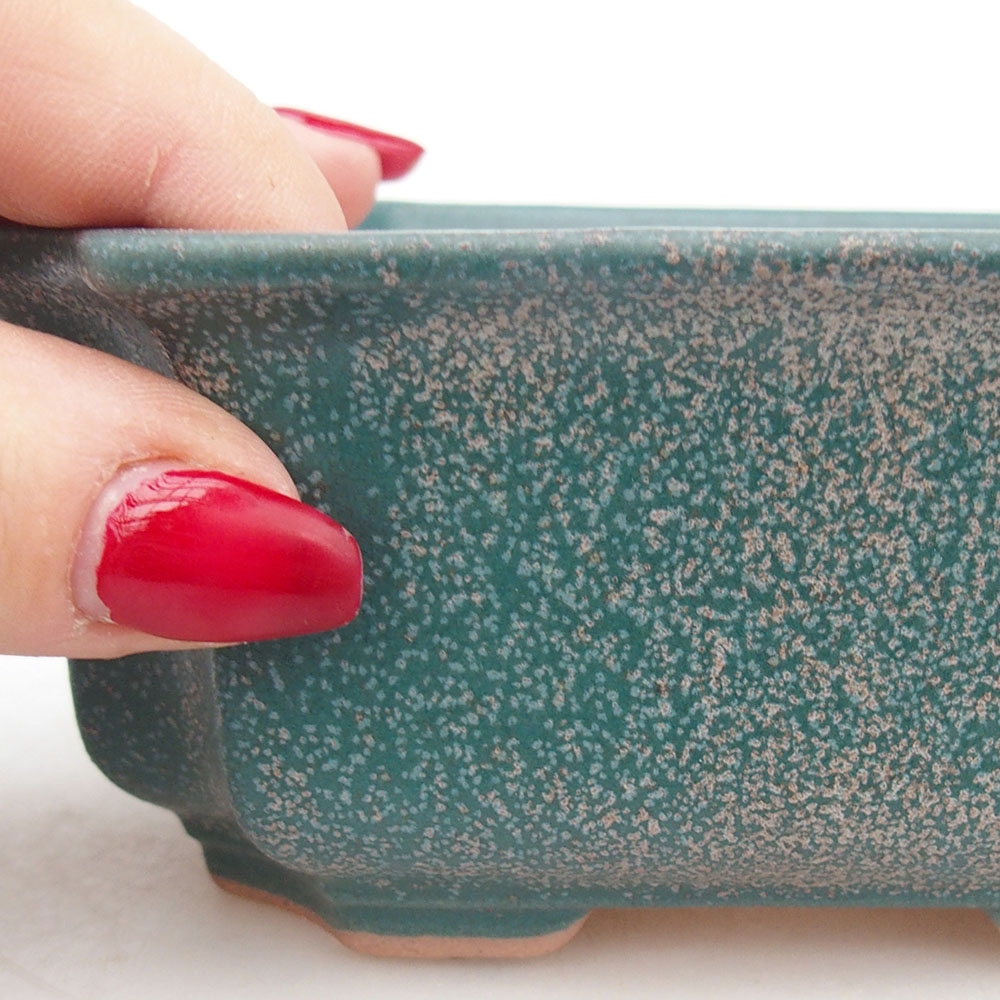 kerámia bonsai tál 12,5 x 9 x 5,5 cm, kék színben