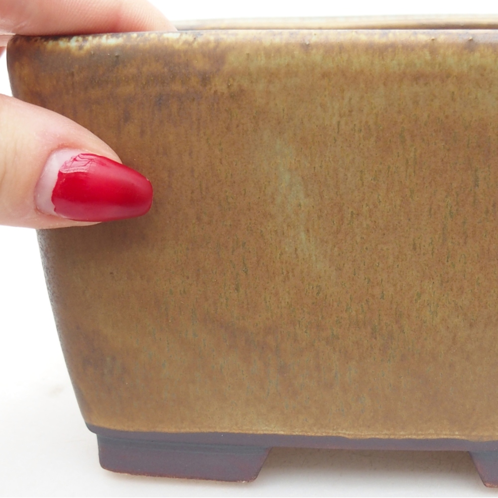 Kerámia bonsai tál 12,5 x 12,5 x 8 cm, zöld