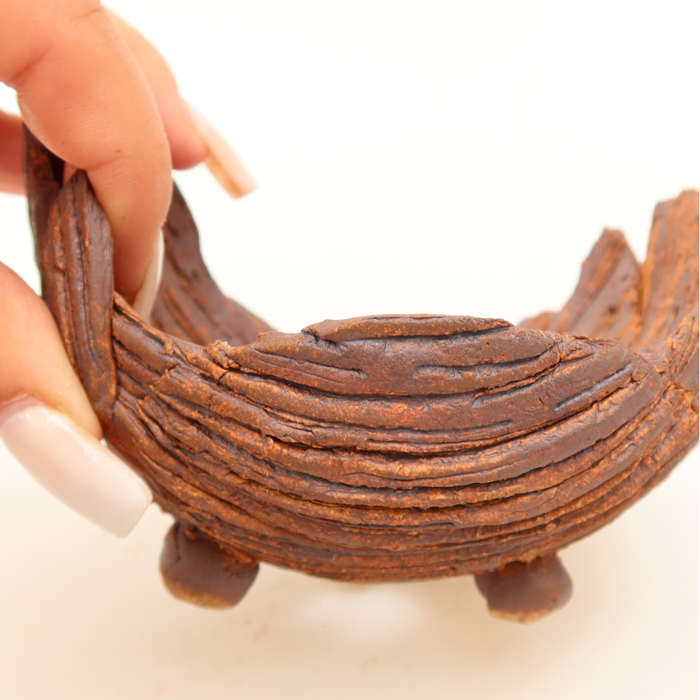 Kerámia tojáshéj  10,5 x 9 x 7,5 cm, barna színű