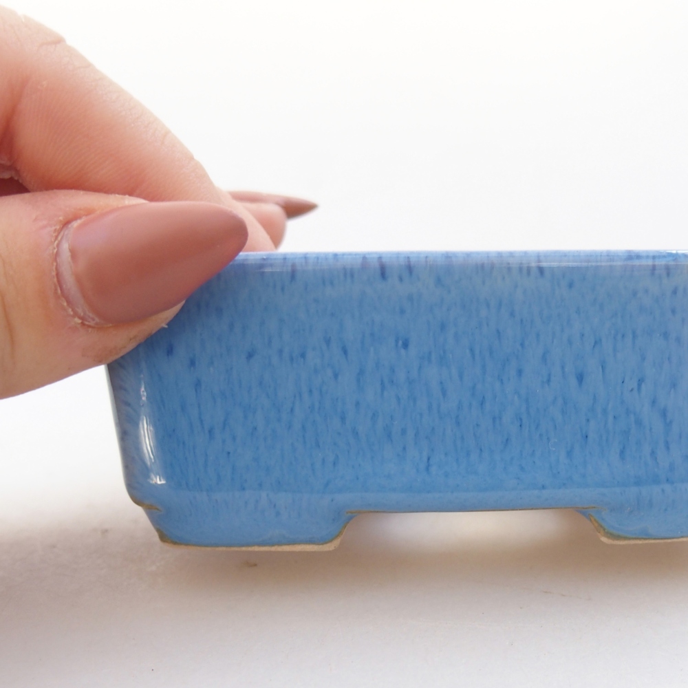 kerámia bonsai tál 8,5 x 7 x 3,5 cm, kék színben