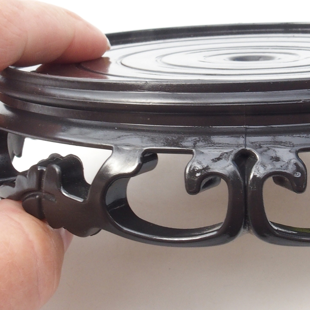 Műanyag bonsai asztal kerek 14,5 x 14,5 x 4 cm, fekete színben