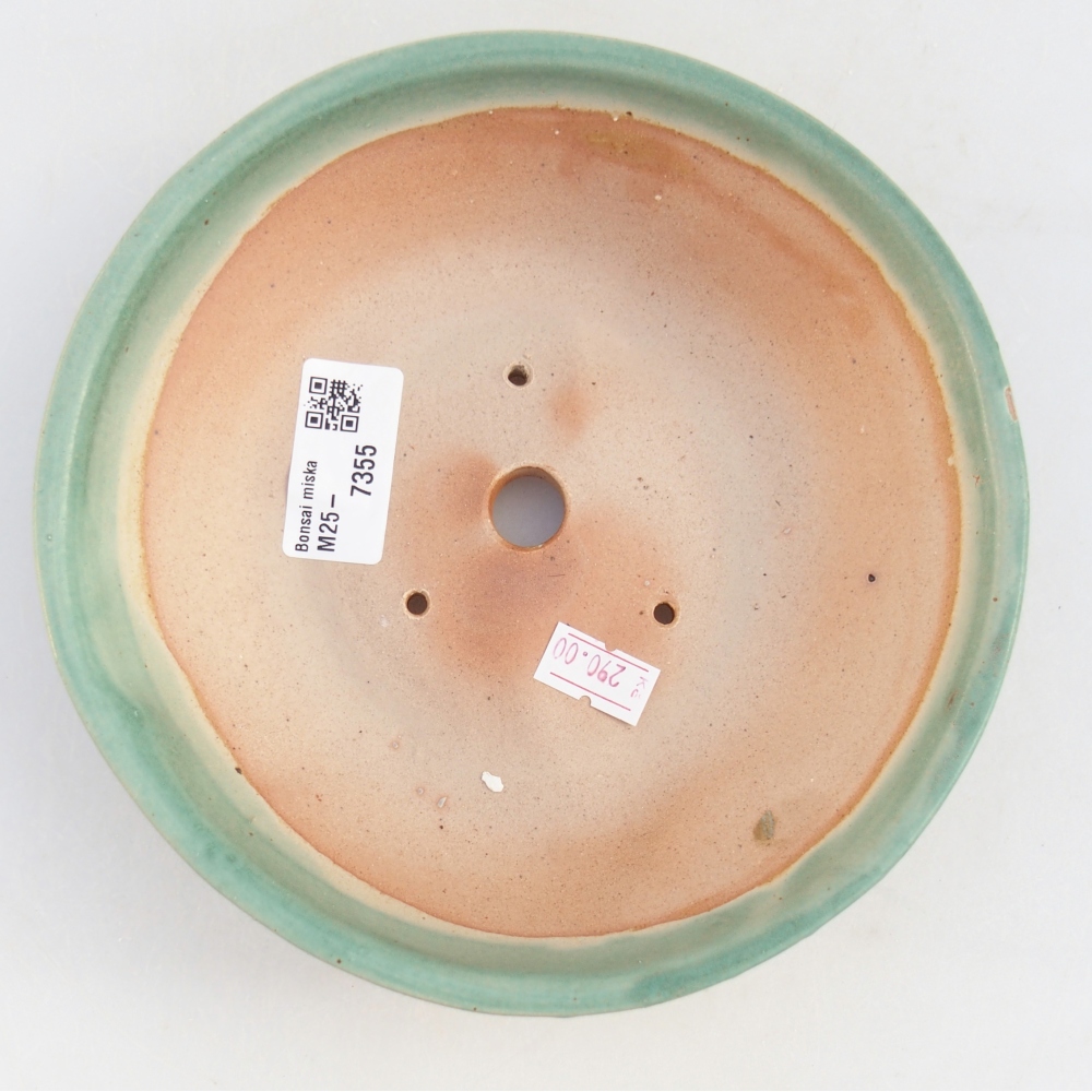Kerámia bonsai tál 17,5 x 17,5 x 5 cm, zöld