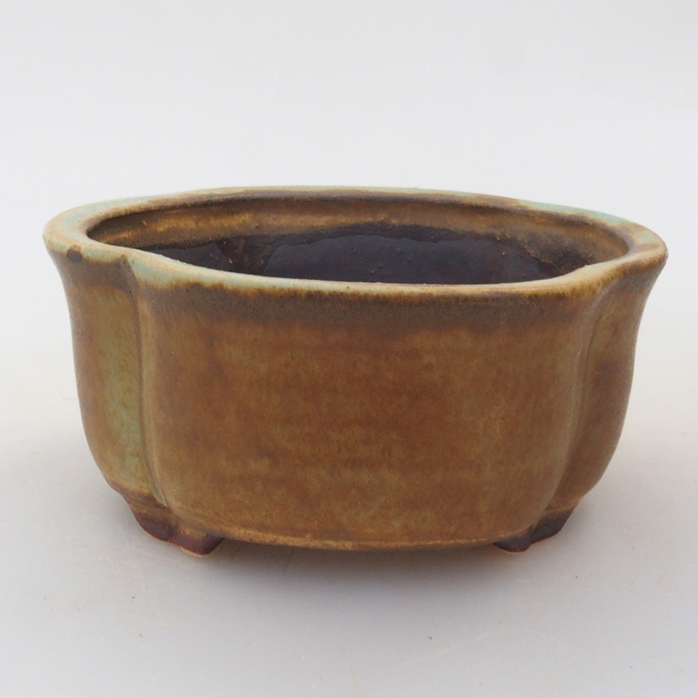 kerámia bonsai tál 10 x 8,5 x 4 cm, barna
