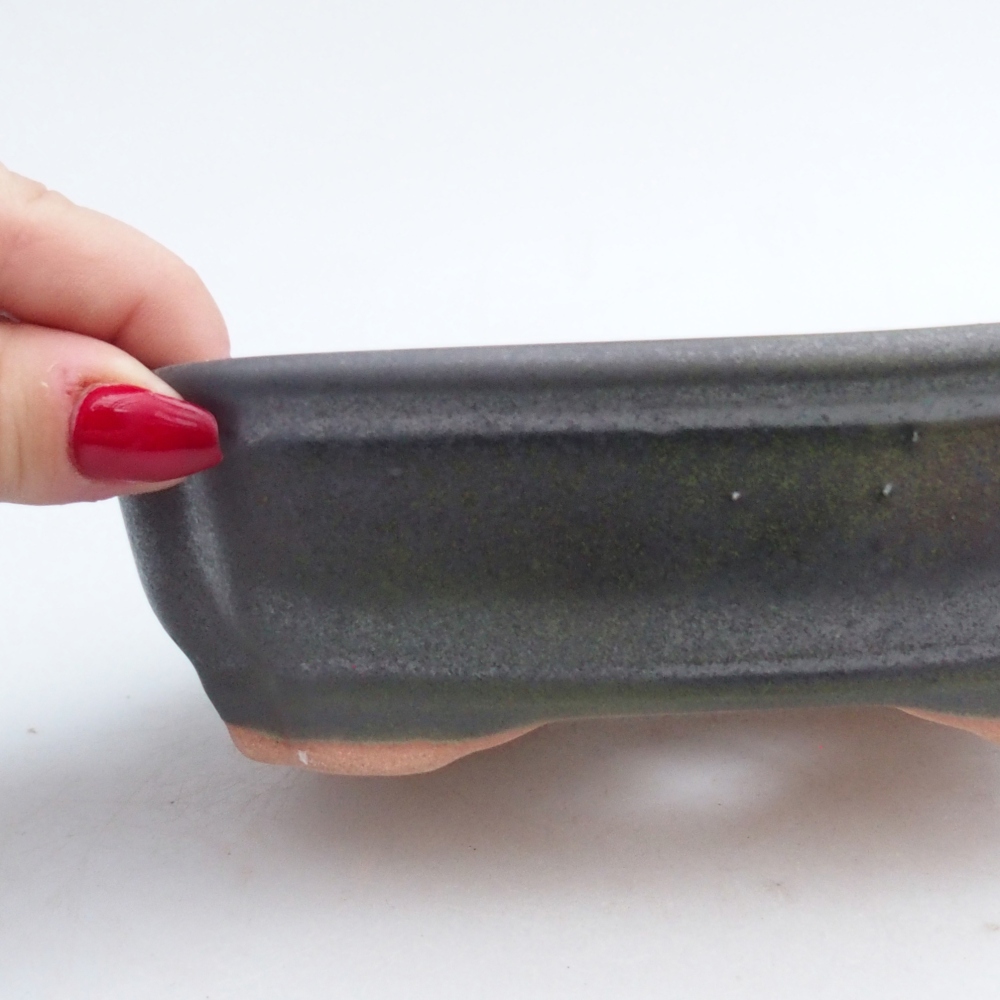 kerámia bonsai tál 16 x 12 x 5 cm, zöld