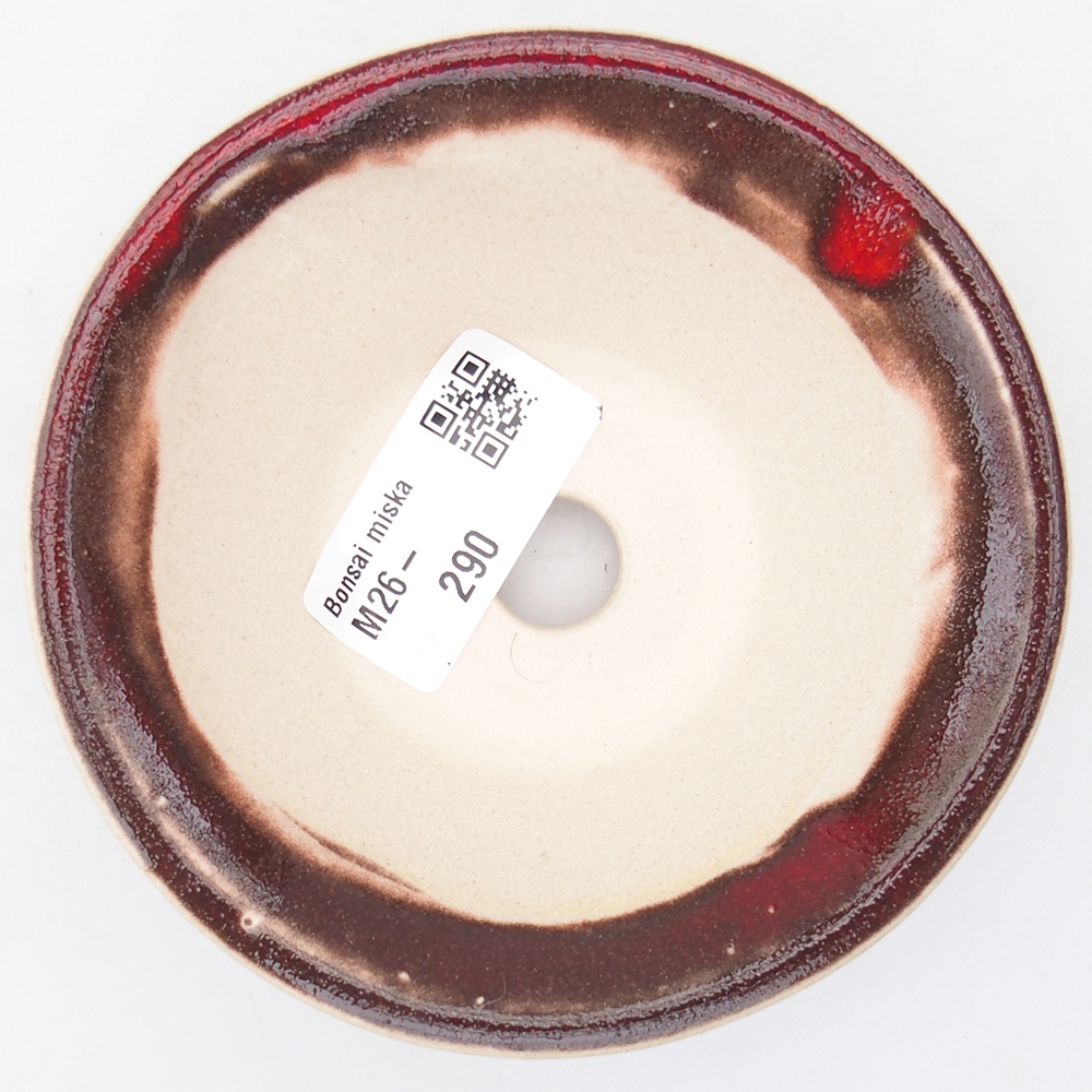 Mini bonsai tál 10,5 x 10,5 x 3,5 cm, piros színben