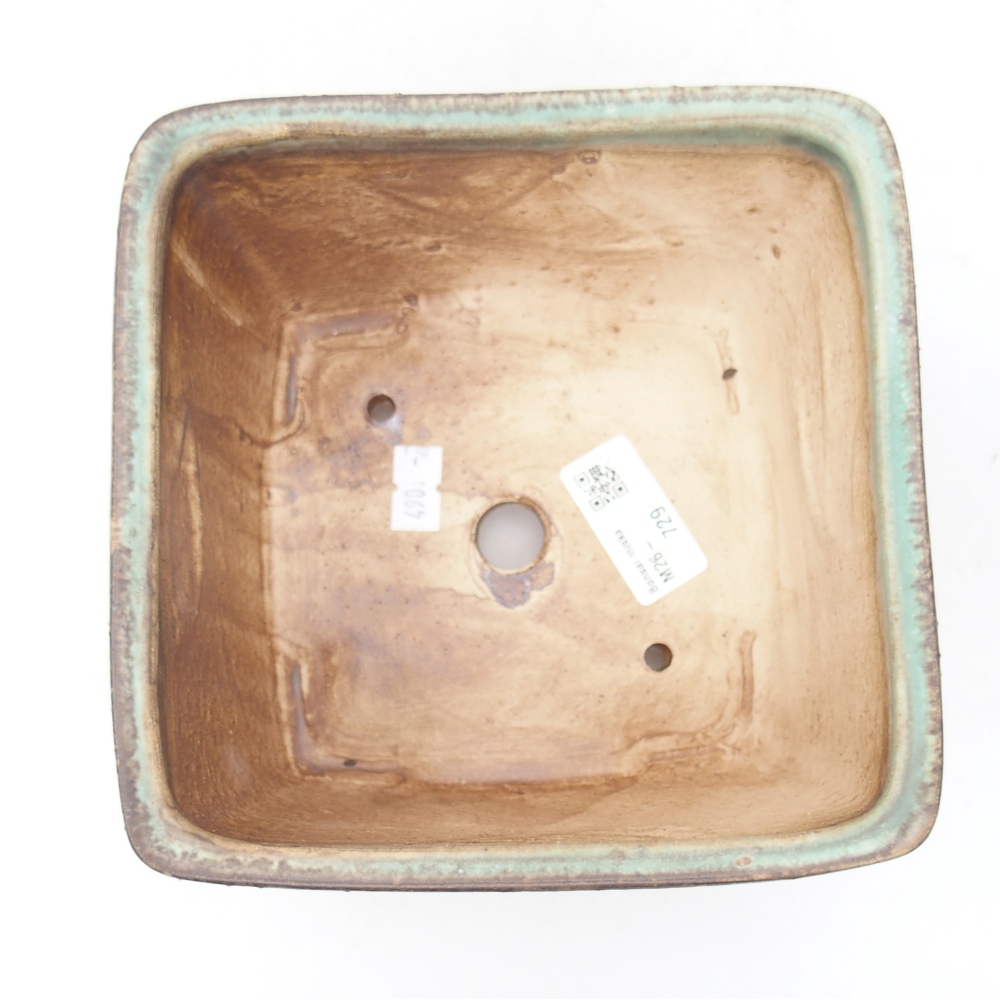 kerámia bonsai tál 16 x 16 x 10 cm, zöld