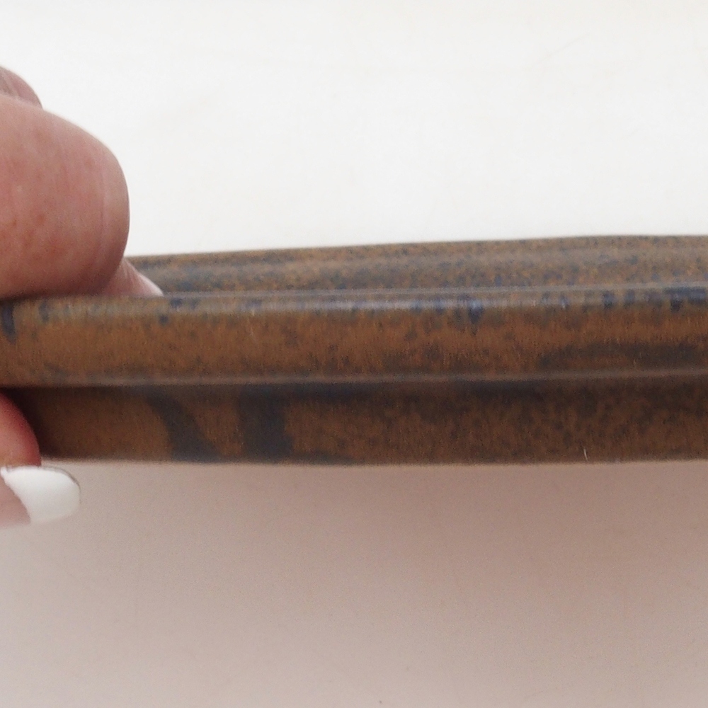 Bonsai ovális csészealj M - 22,5 x 18 x 1,5 cm - barna