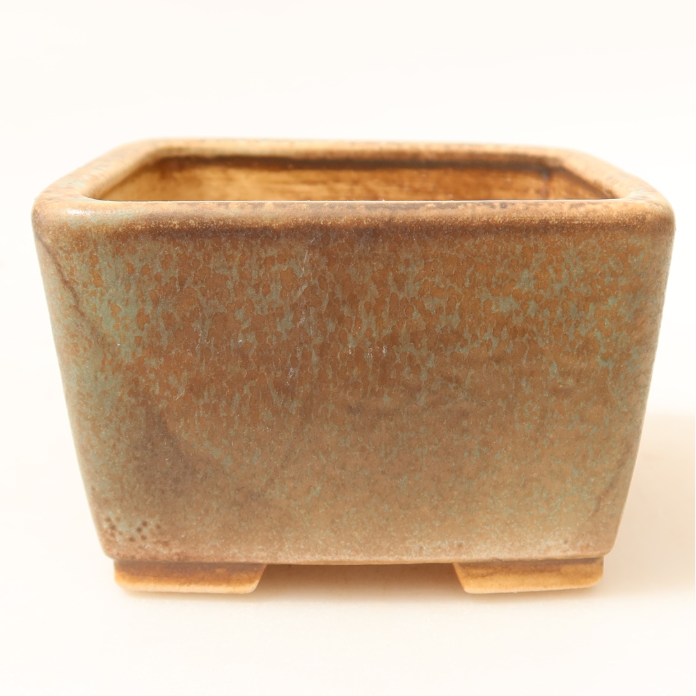 Kerámia bonsai tál 8,5 x 8,5 x 5,5 cm, zöld