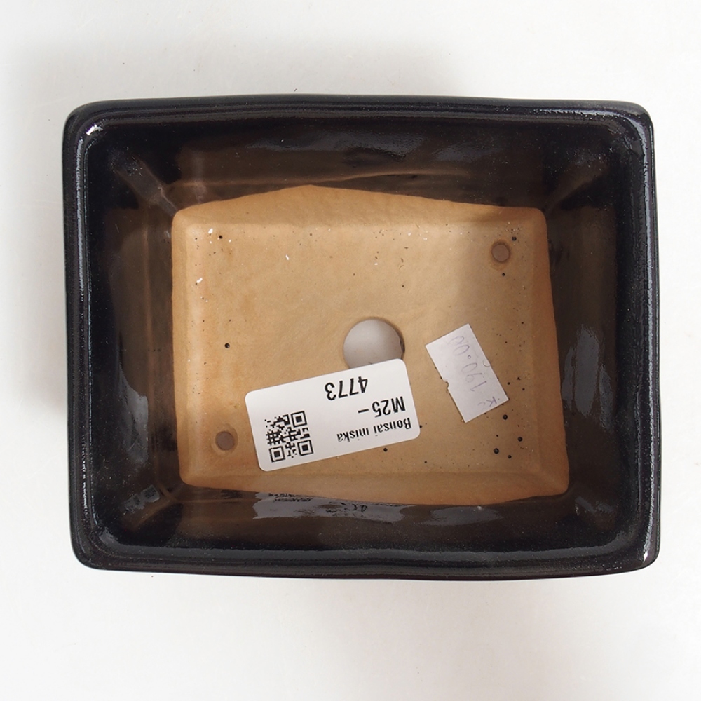 Kerámia bonsai tál, 11,5 × 10,5 × 6 cm, fekete színű