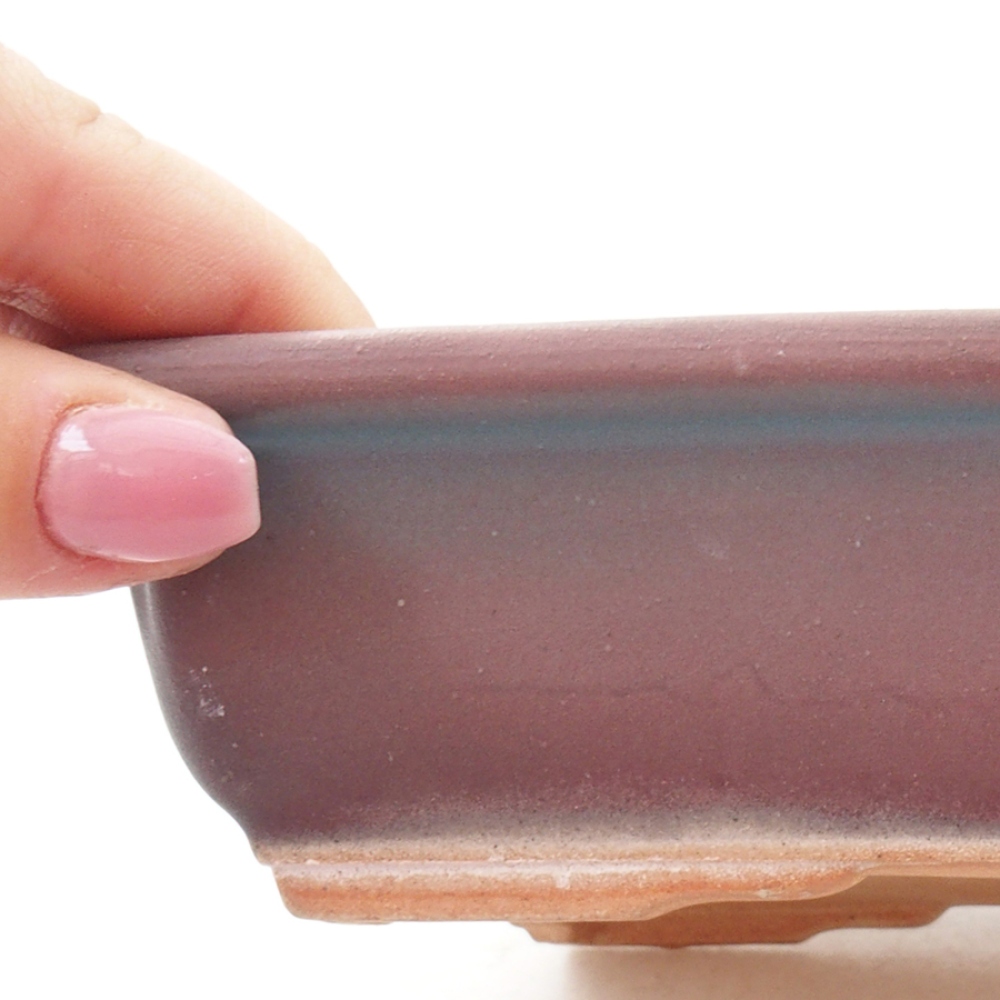 kerámia bonsai tál 17,5 x 13 x 4 cm, rózsaszínű