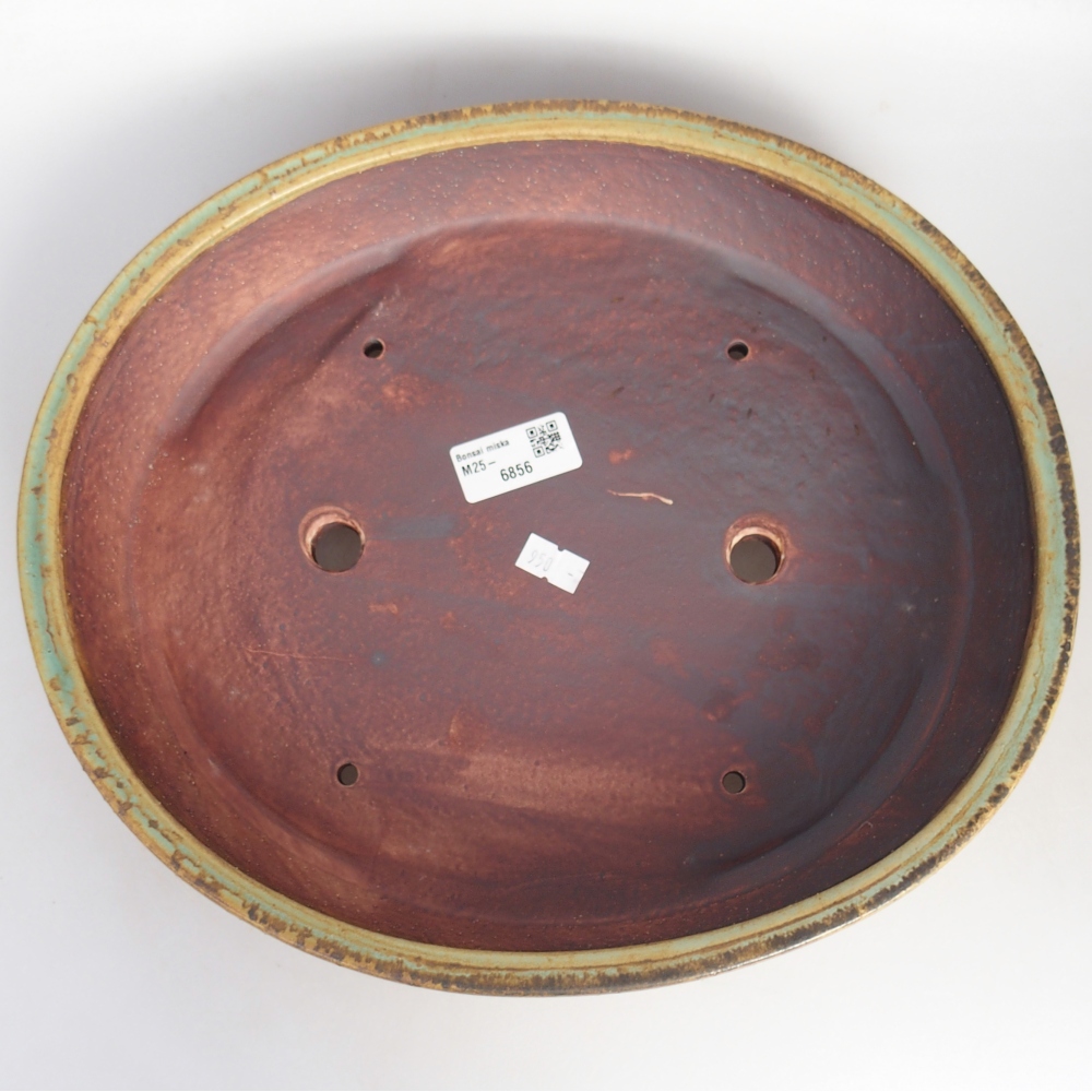 Kerámia bonsai tál 31,5 x 27,5 x 6,5 cm, zöld