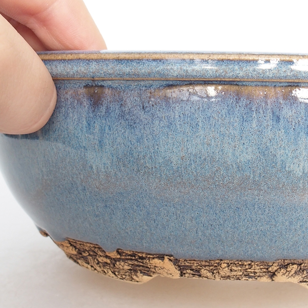 kerámia bonsai tál 19 x 19 x 7 cm, kék színben