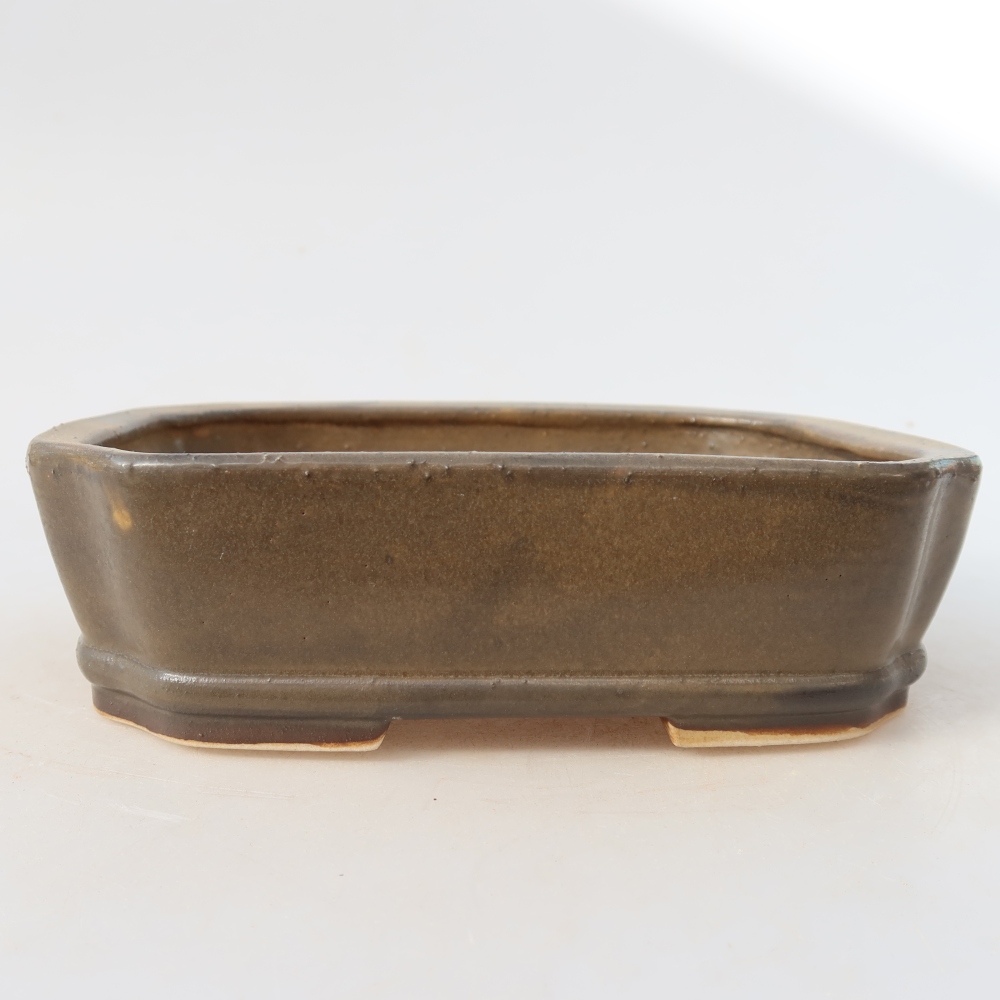 kerámia bonsai tál 17,5 x 14,5 x 5 cm, barna