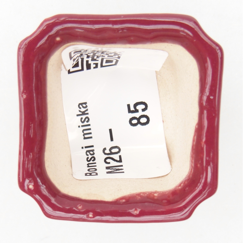 Mini bonsai tál 3,5 x 3,5 x 2 cm, bordó színben