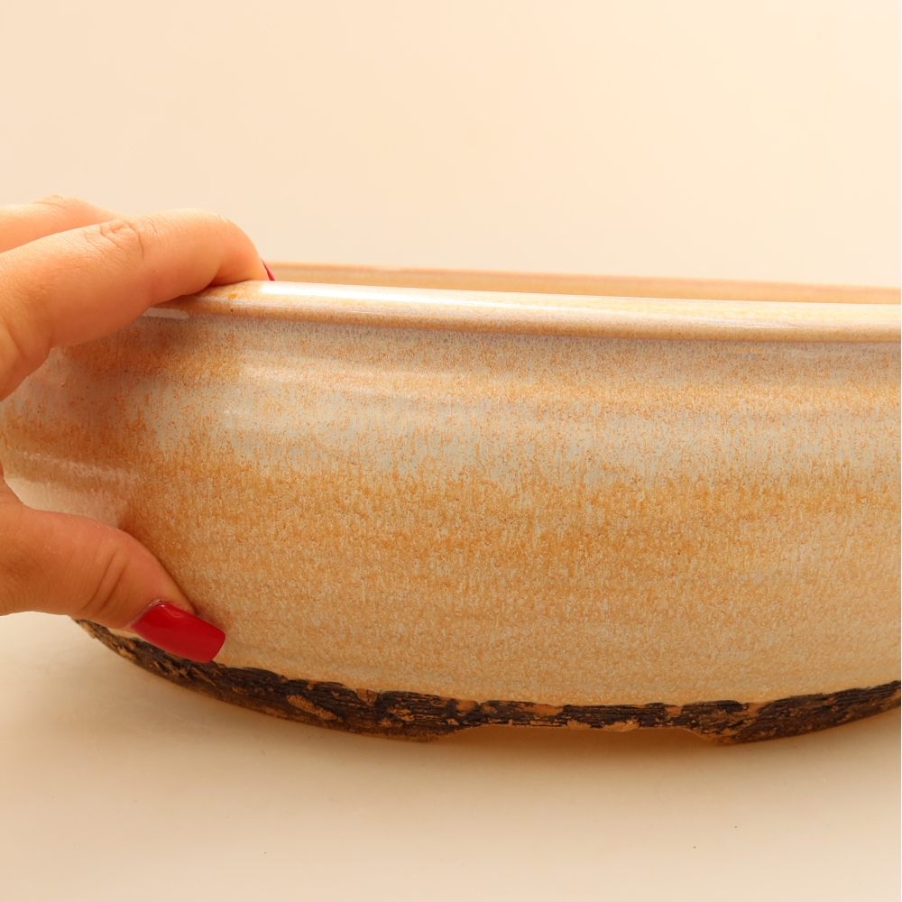 Kerámia bonsai-tál 35 x 35 x 11 cm, bézs színű – KIZÁRÓLAG SZEMÉLYES ÁTVÉTEL vagy raklapos szállítás