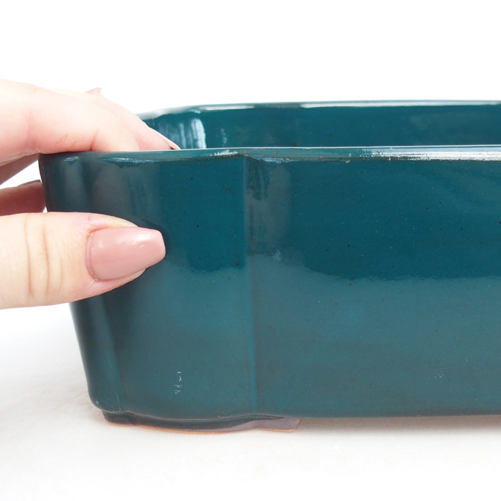 kerámia bonsai tál 21 x 18 x 7 cm, zöld