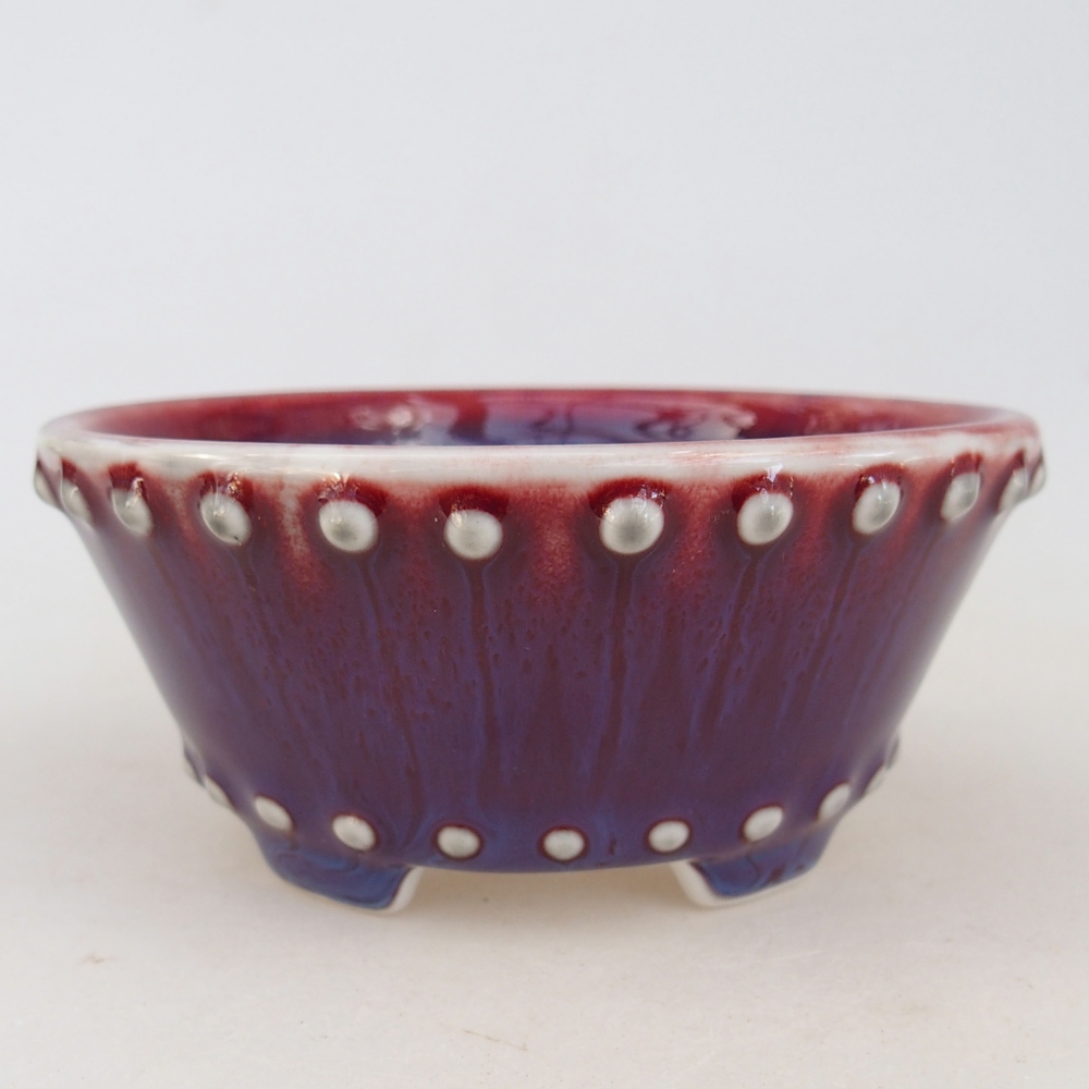 kerámia bonsai tál 10,5 x 10,5 x 5 cm, lila színben