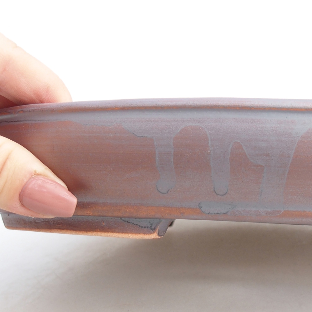 Kerámia bonsai tál 24,5 x 20 x 4 cm, fém színben