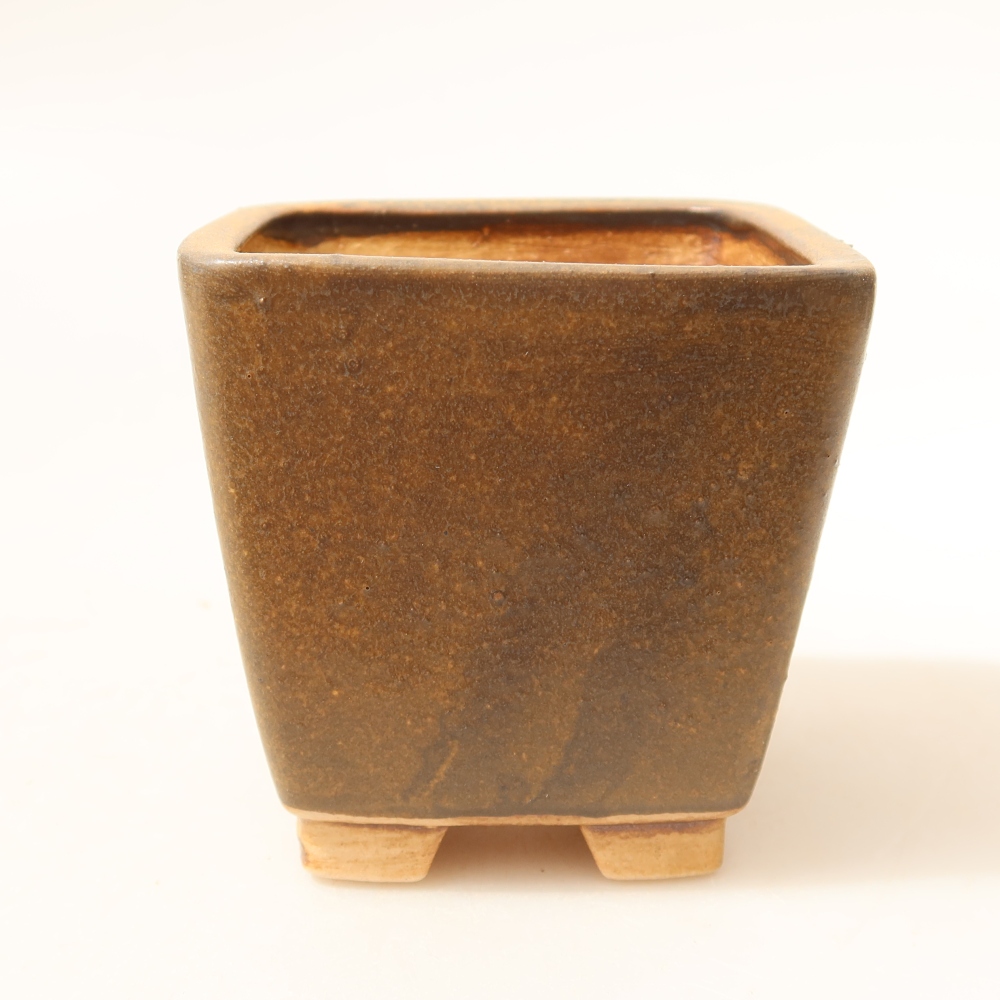 kerámia bonsai tál 7,5 x 7,5 x 7,5 x 7,5 cm, barna