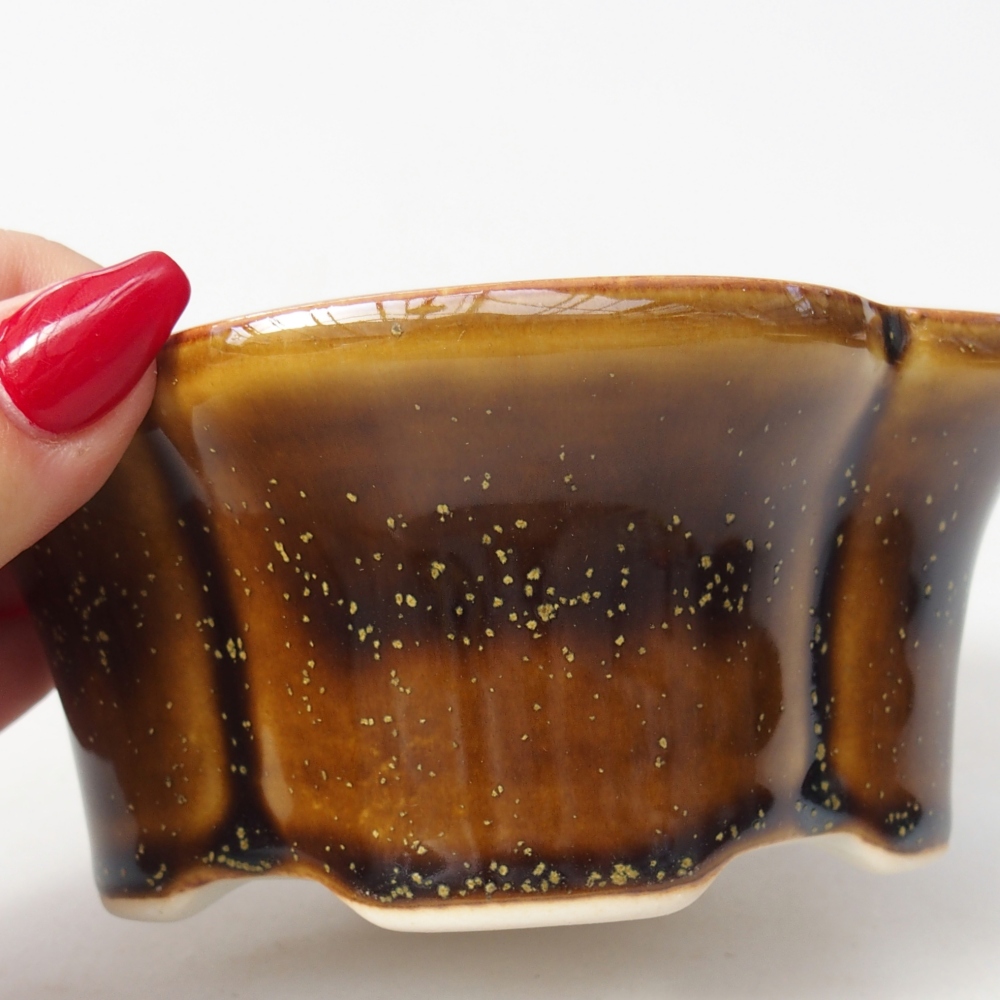 kerámia bonsai tál 12,5 x 10 x 5,5 cm, sárga