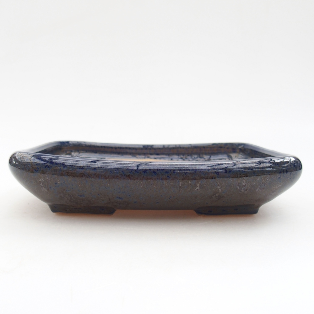 kerámia bonsai tál 17 x 14 x 3,5 cm, kék színben