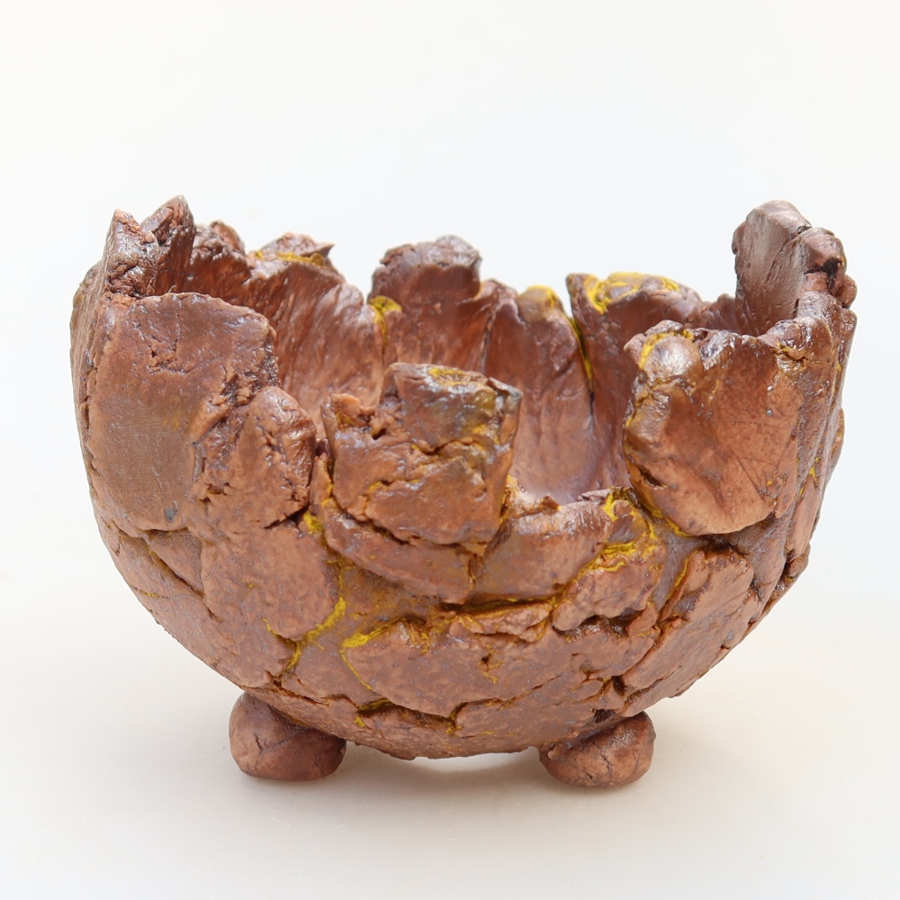 Kerámia héj  10 x 10 x 8 cm, sárga színű