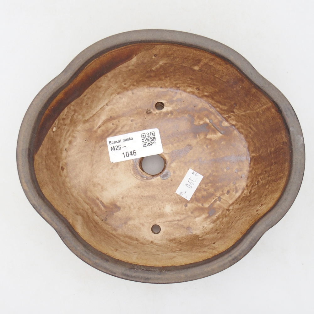 kerámia bonsai tál 18,5 x 17 x 6 cm, barna