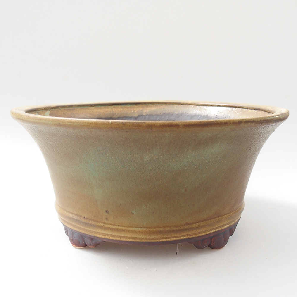 kerámia bonsai tál 24 x 24 x 11,5 cm, zöld