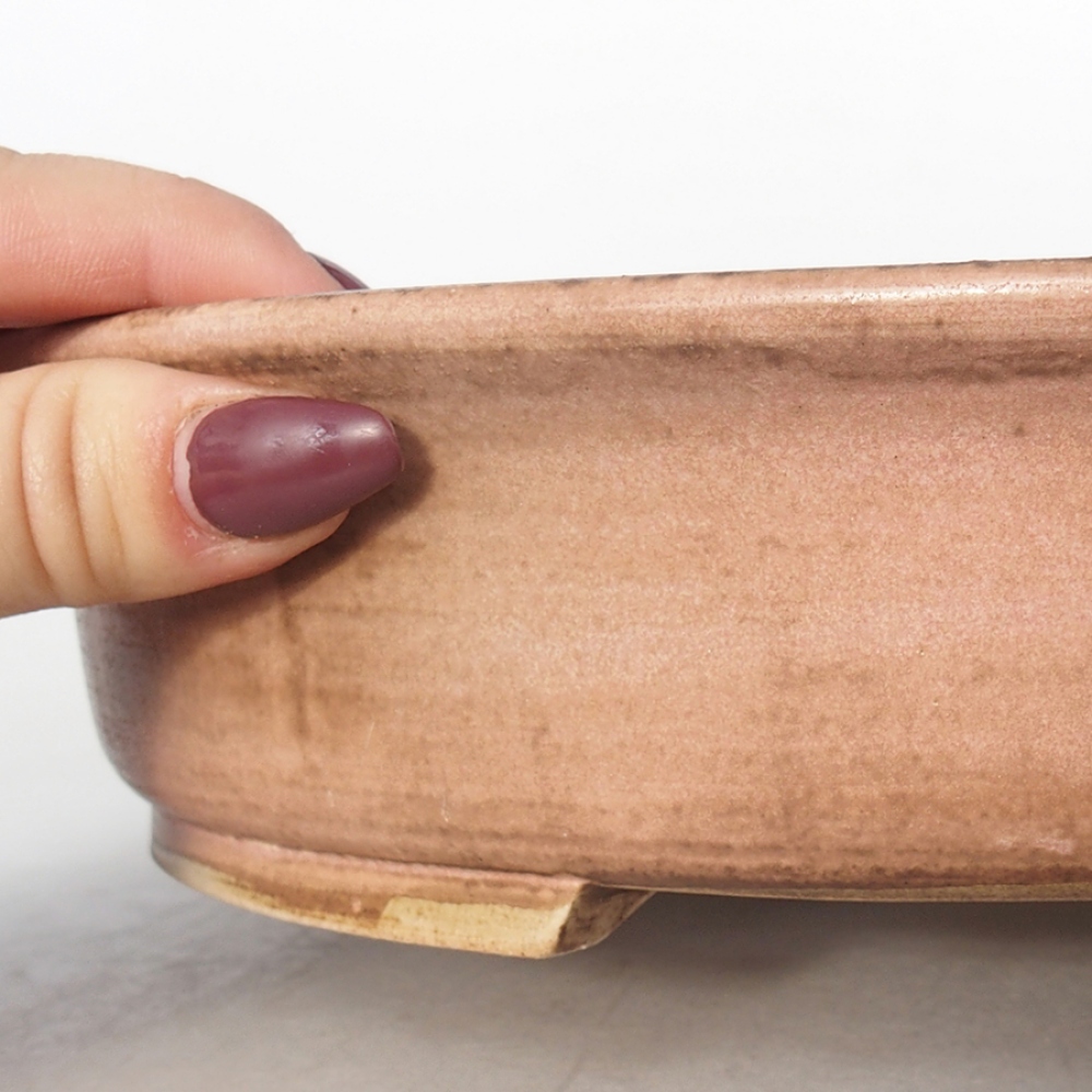 kerámia bonsai tál 28 x 24 x 6 cm, rózsaszínű