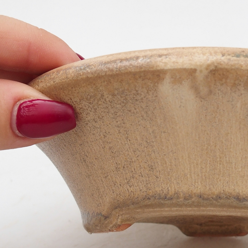 kerámia bonsai tál 13,5 x 13,5 x 4,5 cm, bézs színű