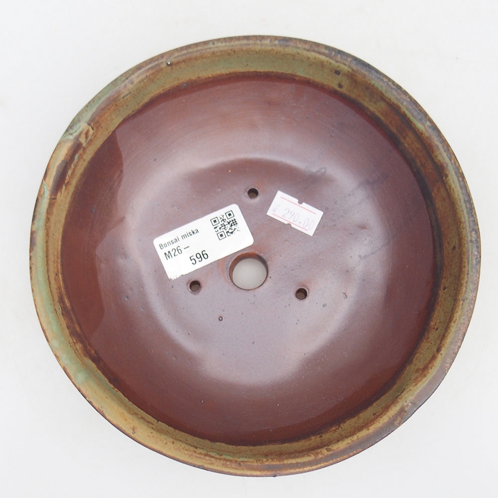 Kerámia bonsai tál 17,5 x 17,5 x 4,5 cm, zöld