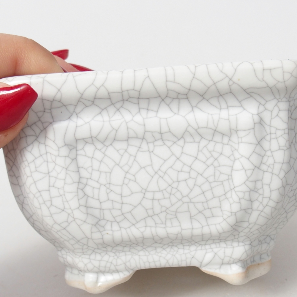 kerámia bonsai tál 11 x 11 x 7 cm, raku színben