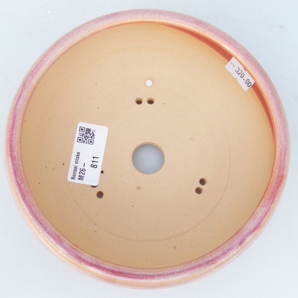 Kerámia bonsai tál 15,5 x 15,5 x 6 cm, rózsaszínű