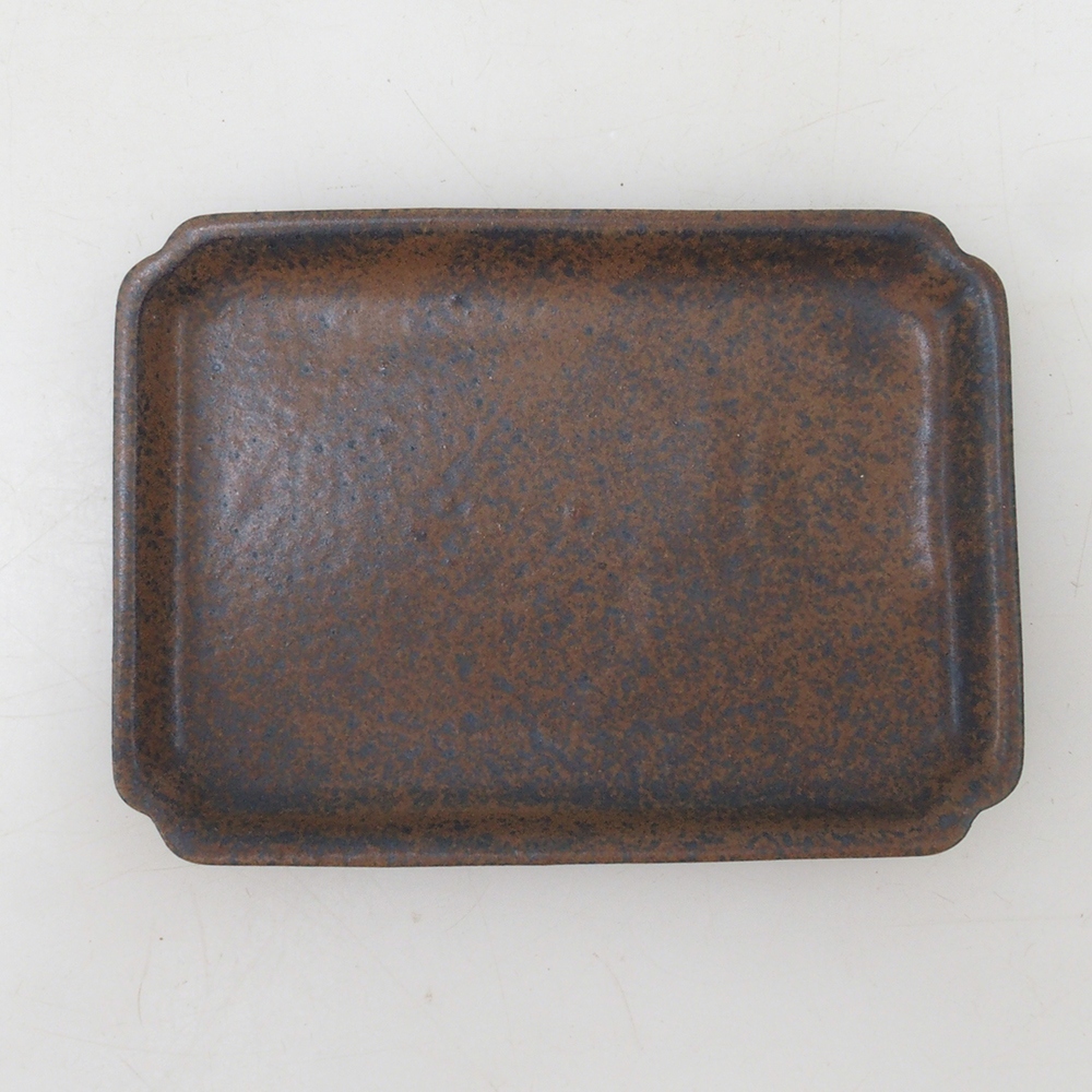 Téglalap alakú bonsai tálca D5-S - 11,5 x 8,5 x 1 cm - barna