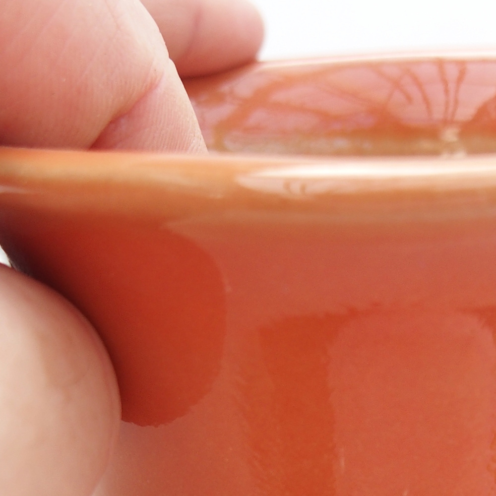 kerámia bonsai tál 9 x 9 x 5 cm, narancssárga