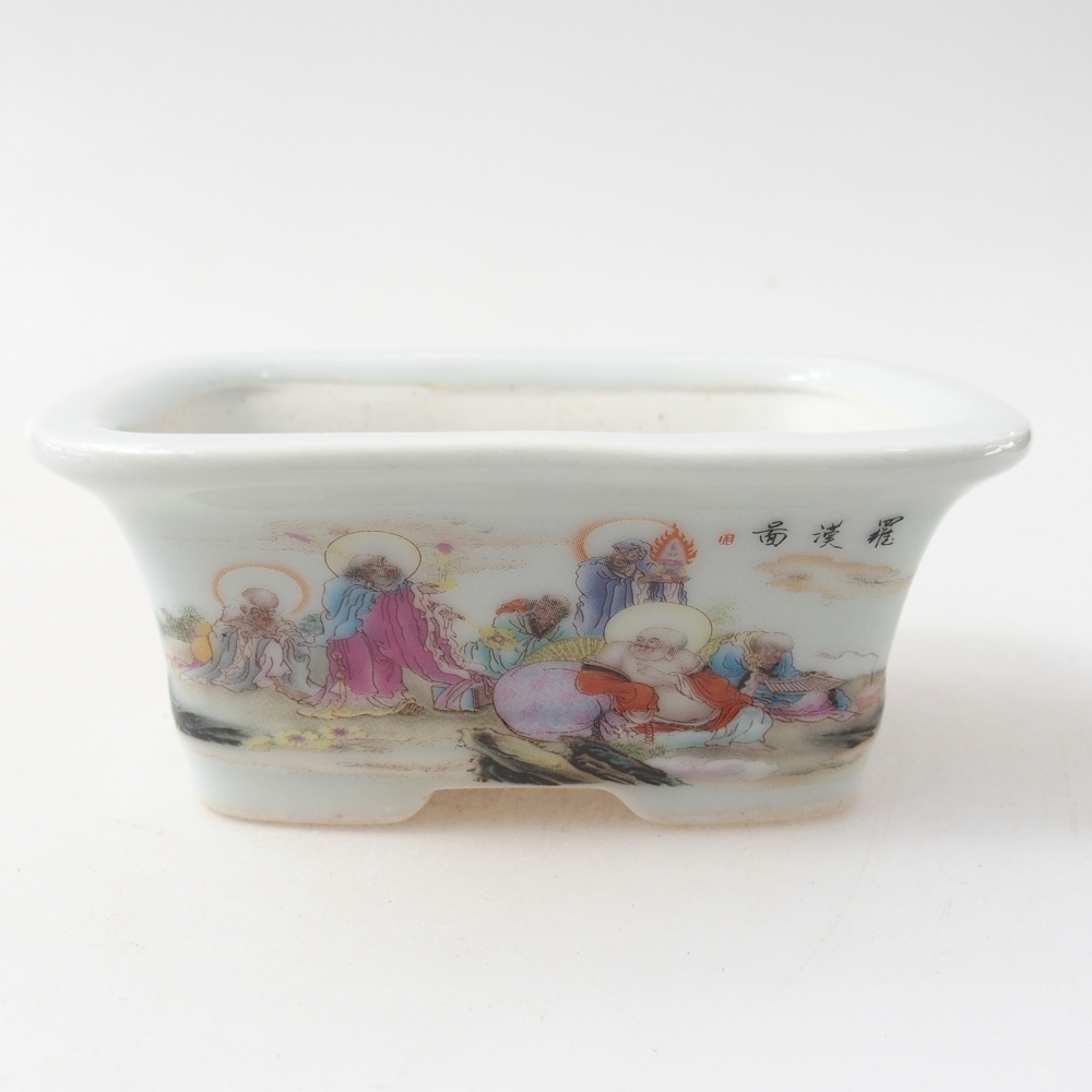 Mini bonsai tál 10 x 7,5 x 4 cm, fehér színben