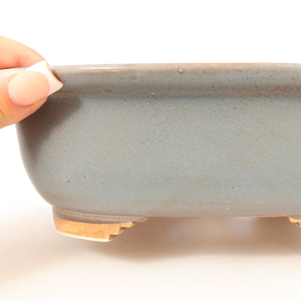 Kerámia bonsai tál, 20,5 x 16,5 x 7 cm, kék színű