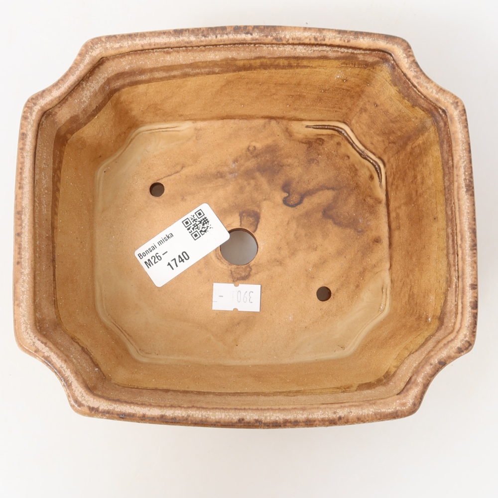 Kerámia bonsai tál, 18 x 15 x 6 cm, rózsaszín