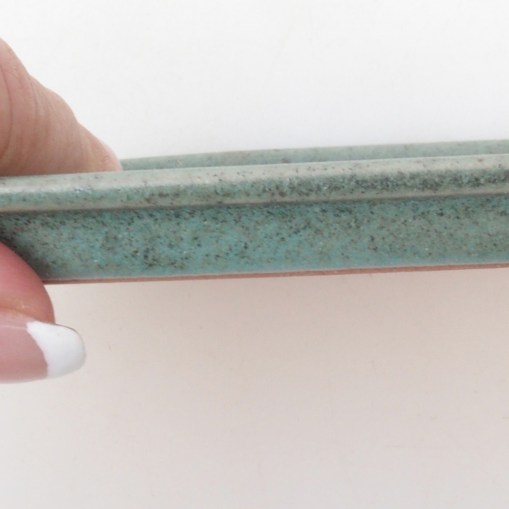 Kerámia csészealj H03 - 17 x 12,5 x 1 cm - zöld