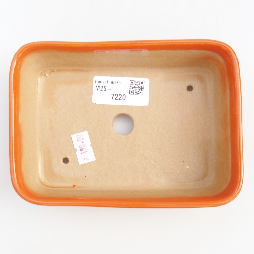 Kerámia bonsai tál 14,5 x 10,5 x 4,5 cm, narancssárga
