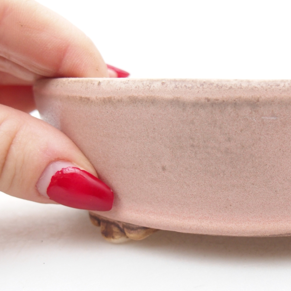 Kerámia bonsai tál 13,5 x 13,5 x 4 cm, rózsaszínű