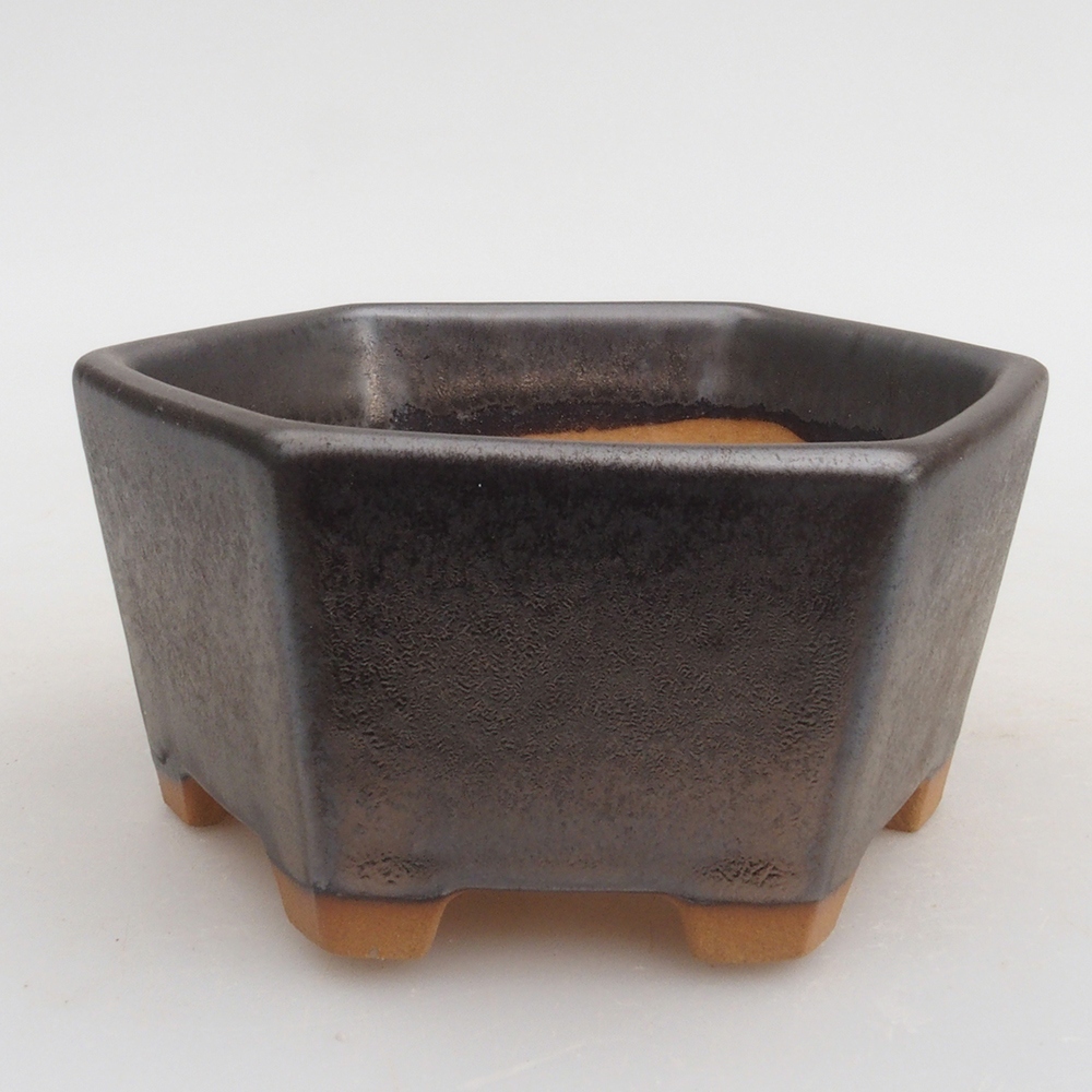 Kerámia bonsai tál 9,5 x 9 x 4,5 cm, fém színben