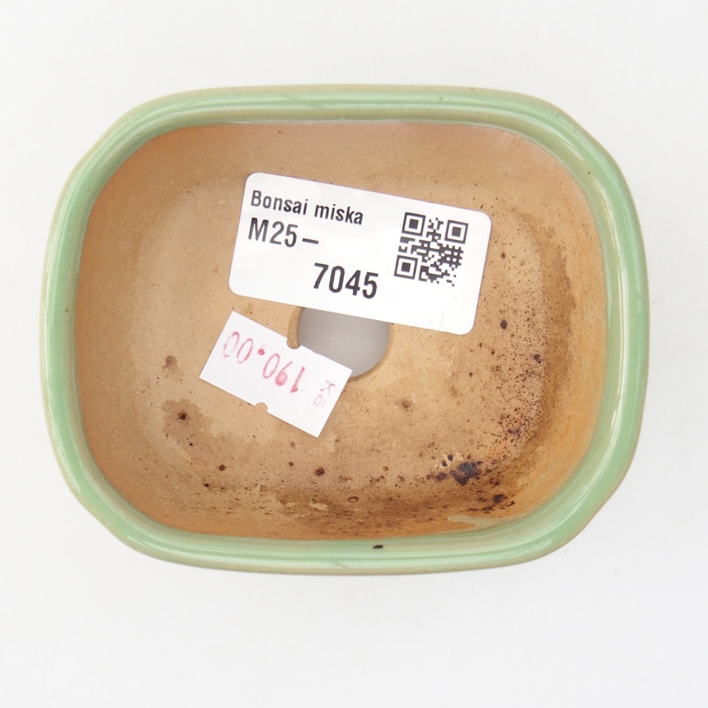 kerámia bonsai tál 8,5 x 7 x 3,5 cm, zöld
