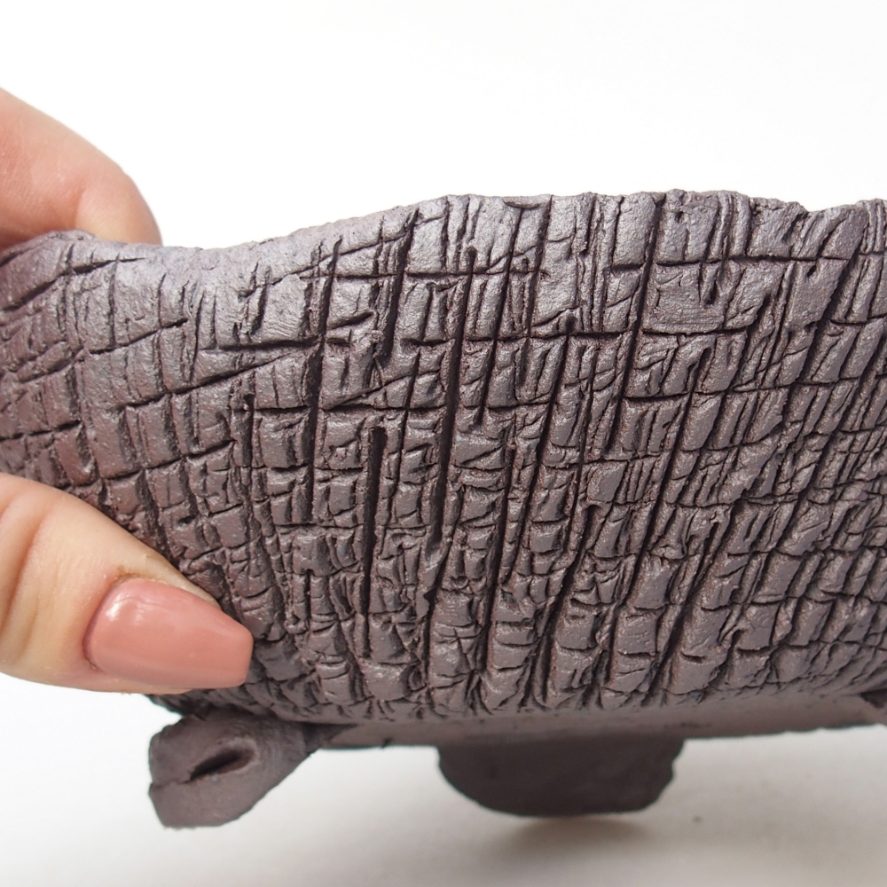 Kerámia bonsai tál 17 x 16,5 x 6 cm, fém színben