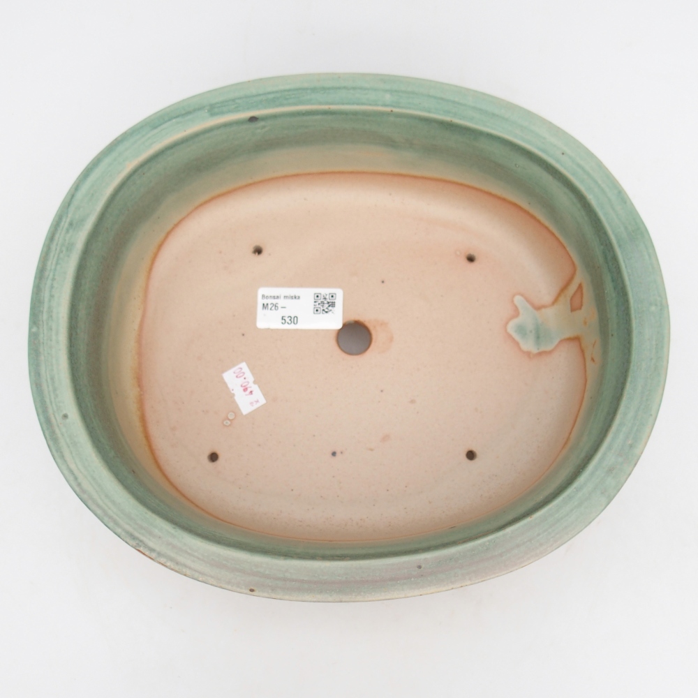 kerámia bonsai tál 26 x 22 x 8 cm, zöld